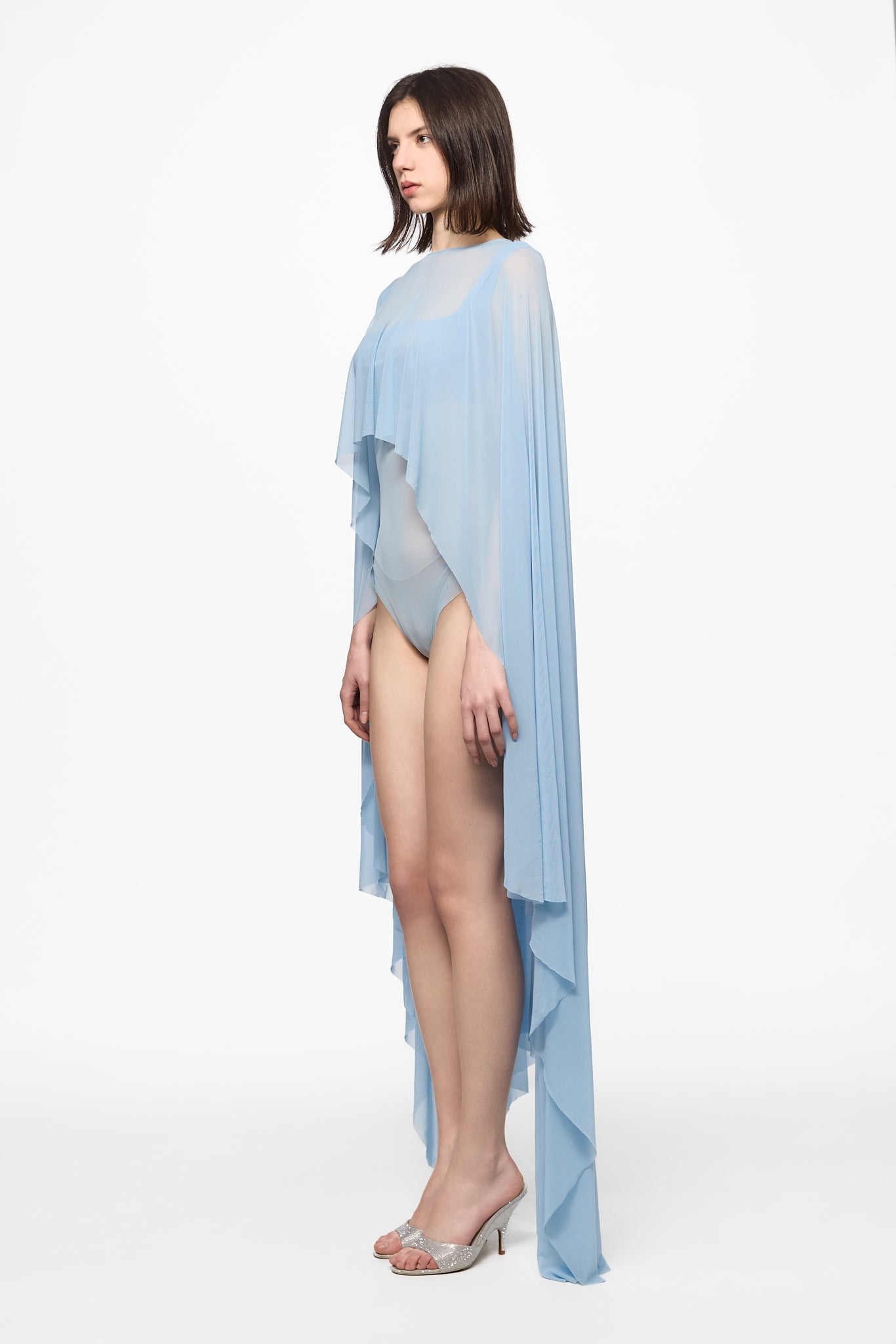 ATU Body Couture Baby Blue Mesh Bodysuit ensemble bleu S