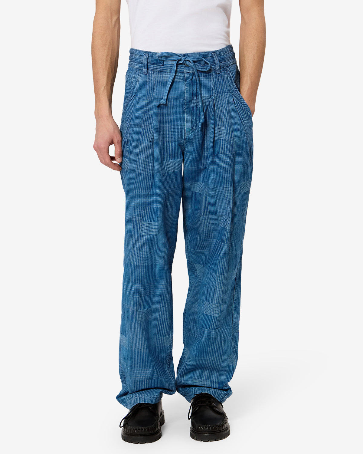 Isabel Marant Denzey pantalon bleu carreaux coton