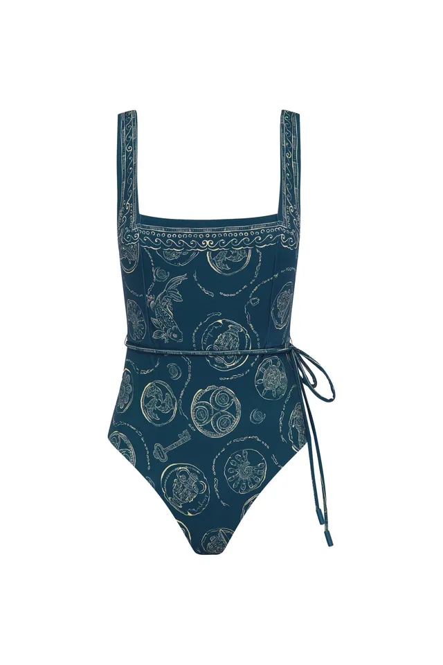 Alemais Lucky Square Neck One Piece maillot une pièce maritime