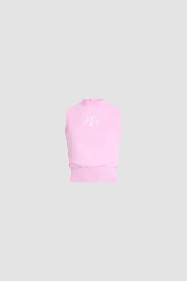 Patou Knitwear P26KN3468091463P top coton rose bougainvillée XS