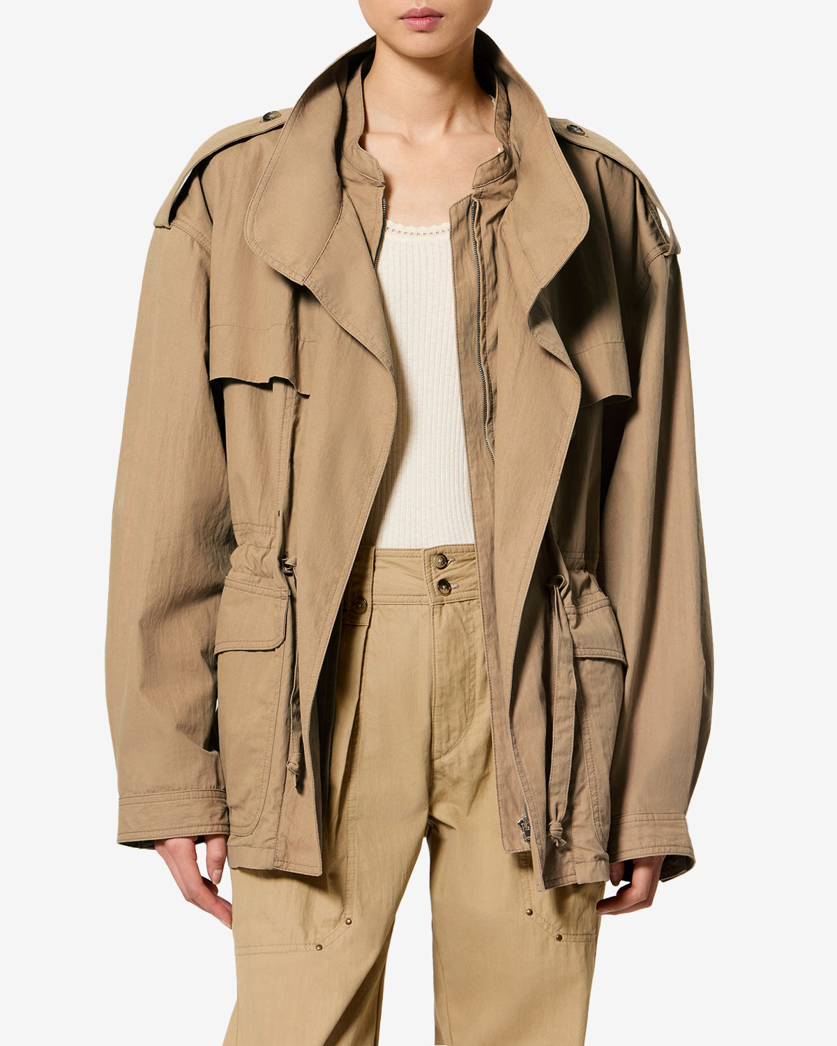 Isabel Marant Adelys veste kaki trench coton