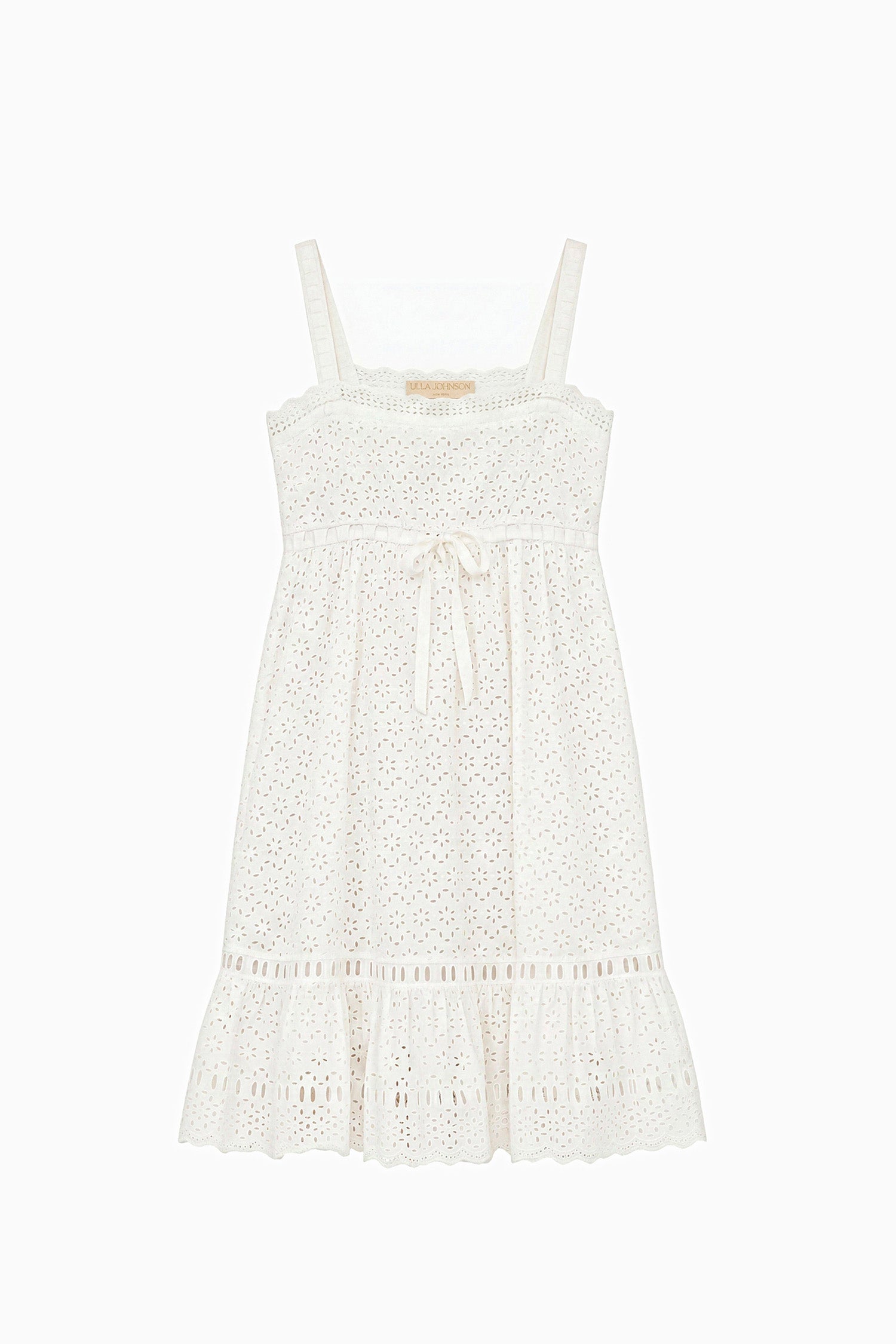 Ulla Johnson Nerelle robe mini coton Pristine blanche