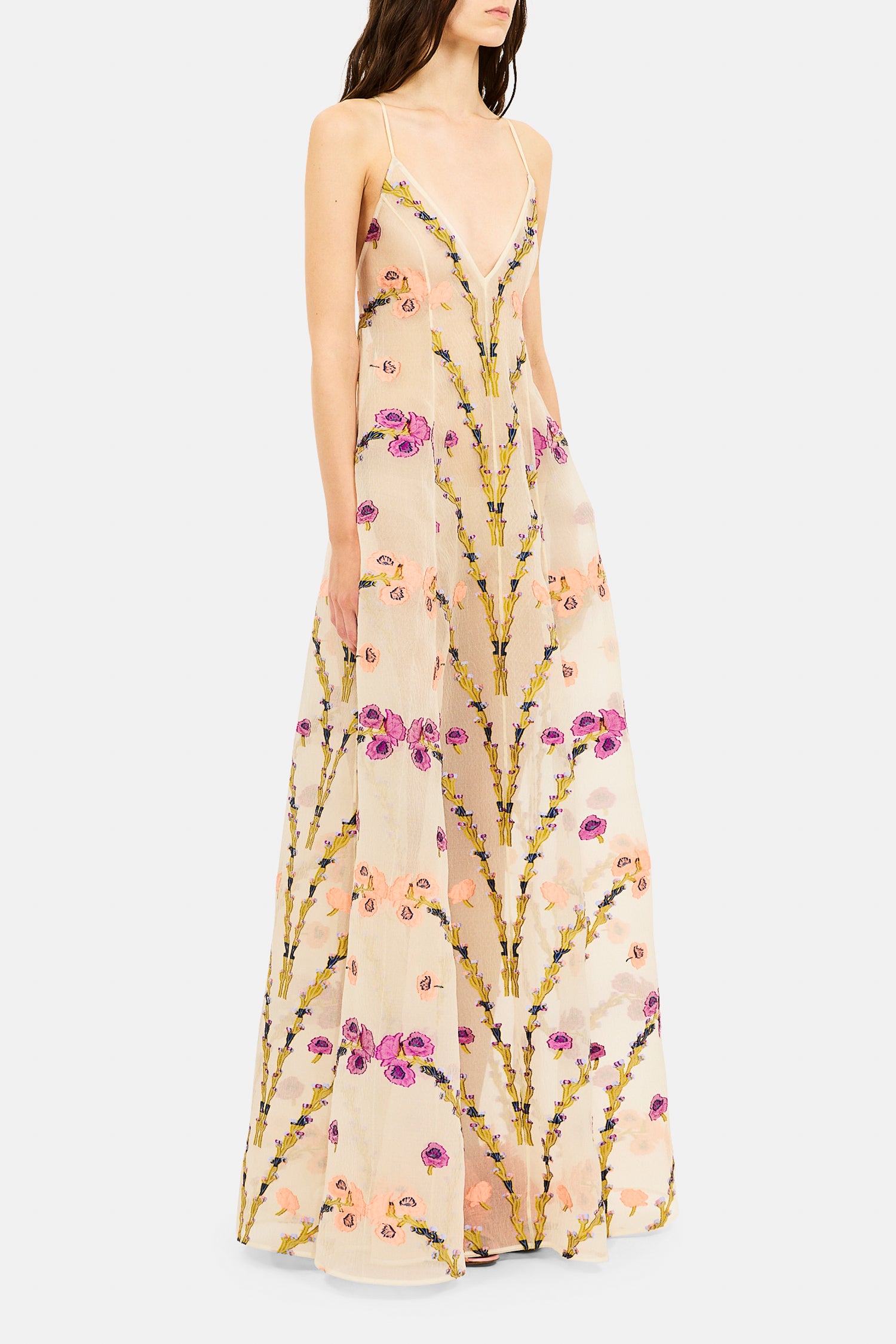 Ulla Johnson Solene Robe maxi Pearl Bloom organza