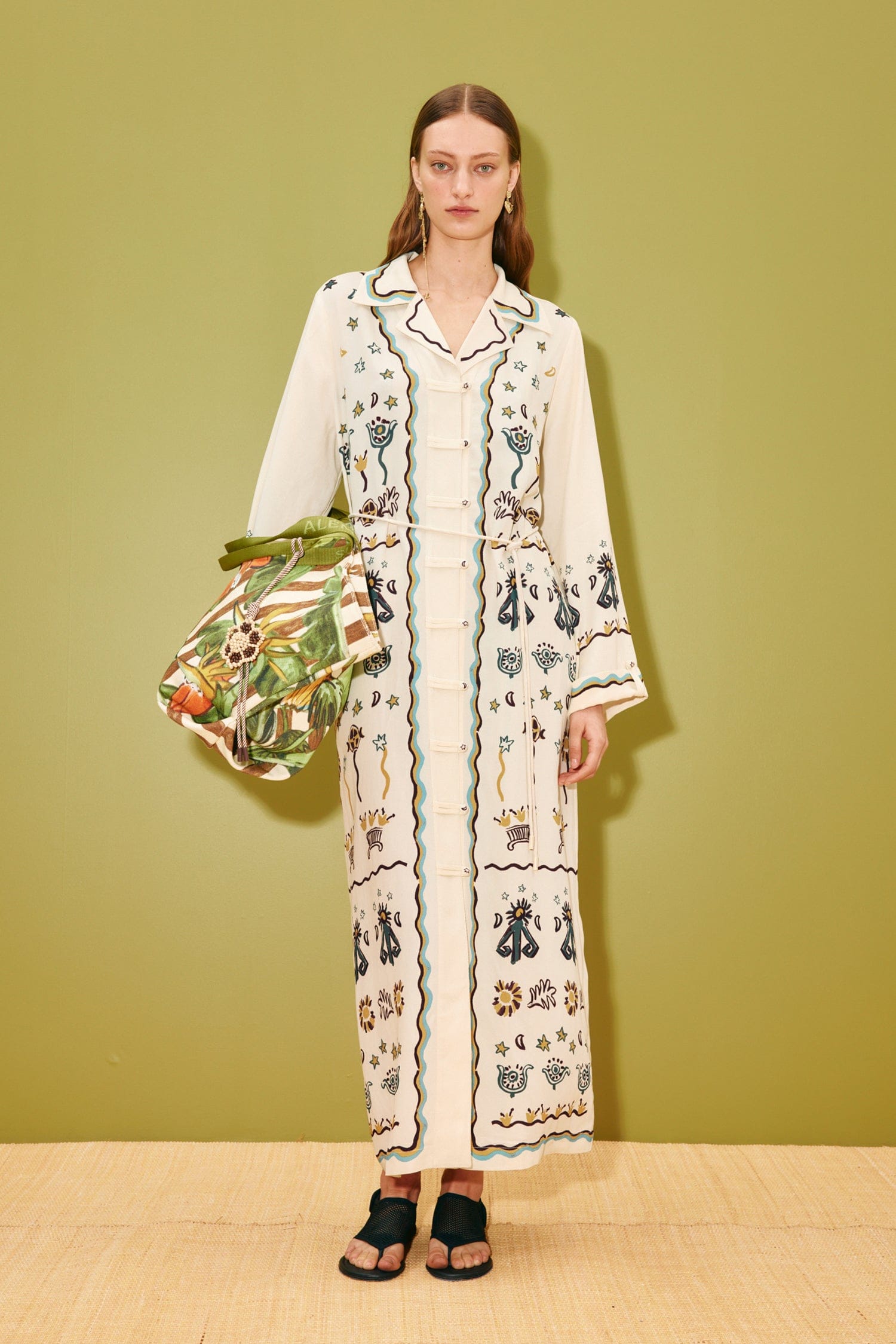 Alemäis Sun Dancer Shirtdress robe midi viscose imprimé