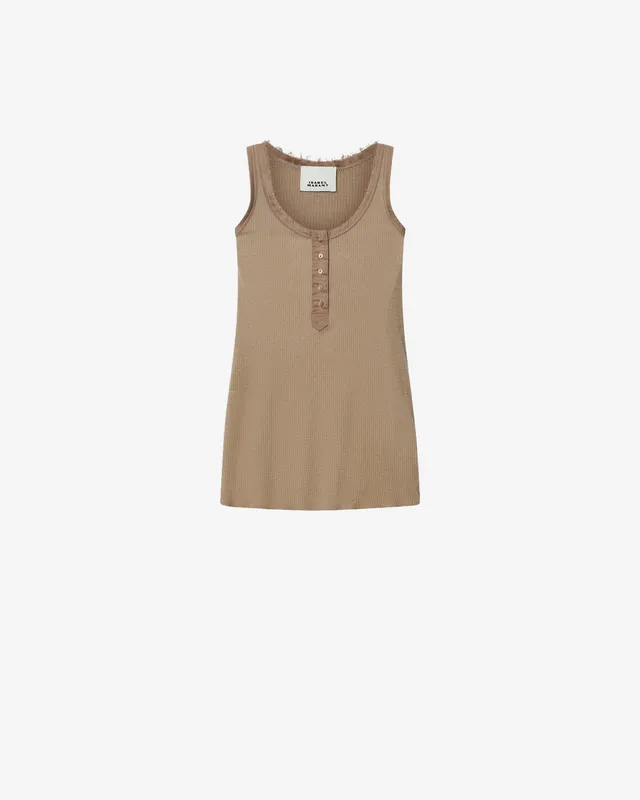 Isabel Marant Helma débardeur soie bronze boutonné
