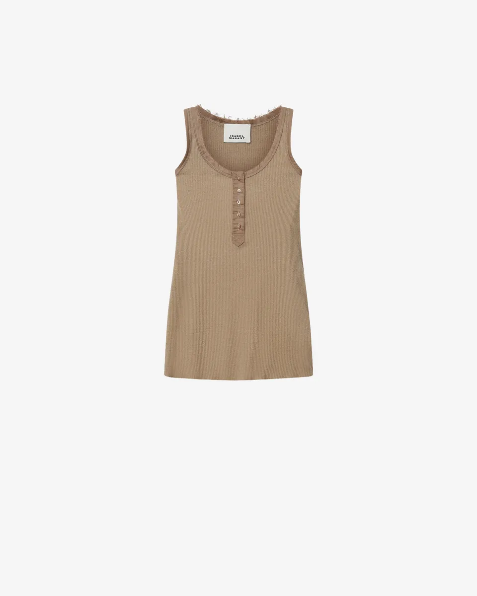 Isabel Marant Helma débardeur soie bronze boutonné