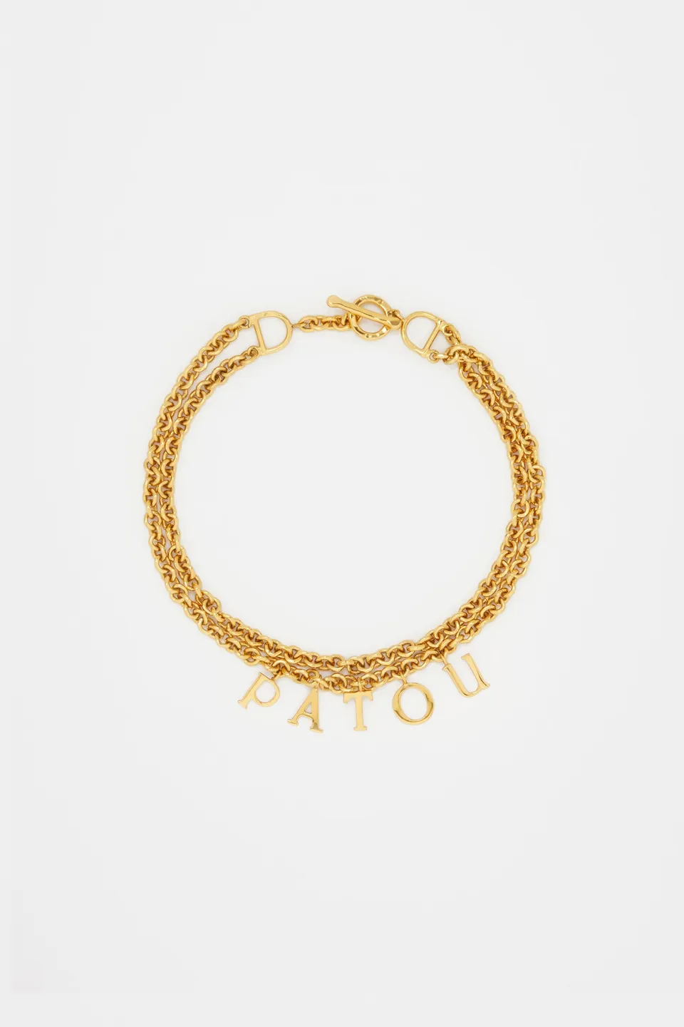 Patou JW098 collier laiton doré double chaîne Gold