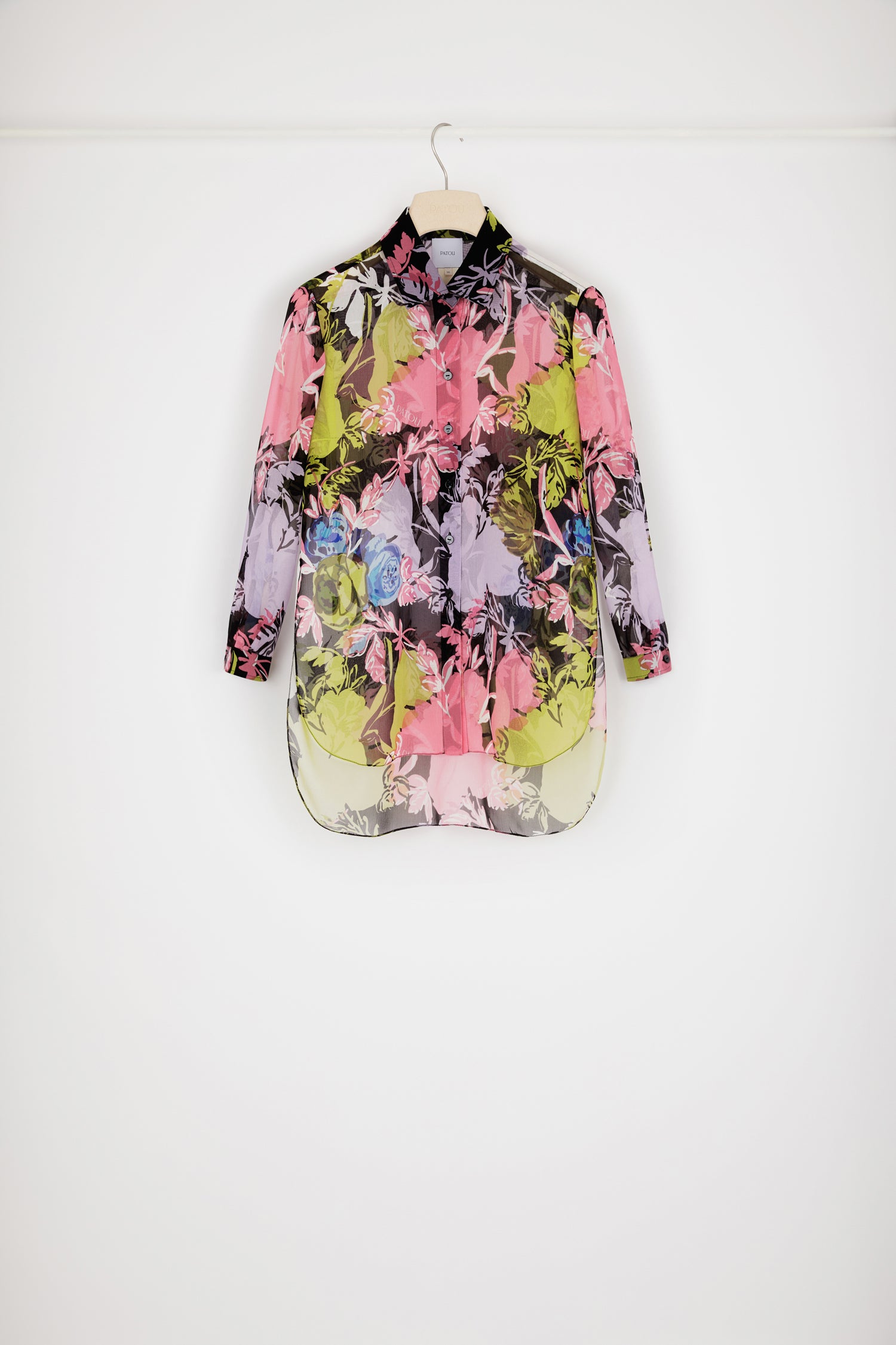 Patou Tops H22BL02101275047 chemise fleurs soie Absinthe