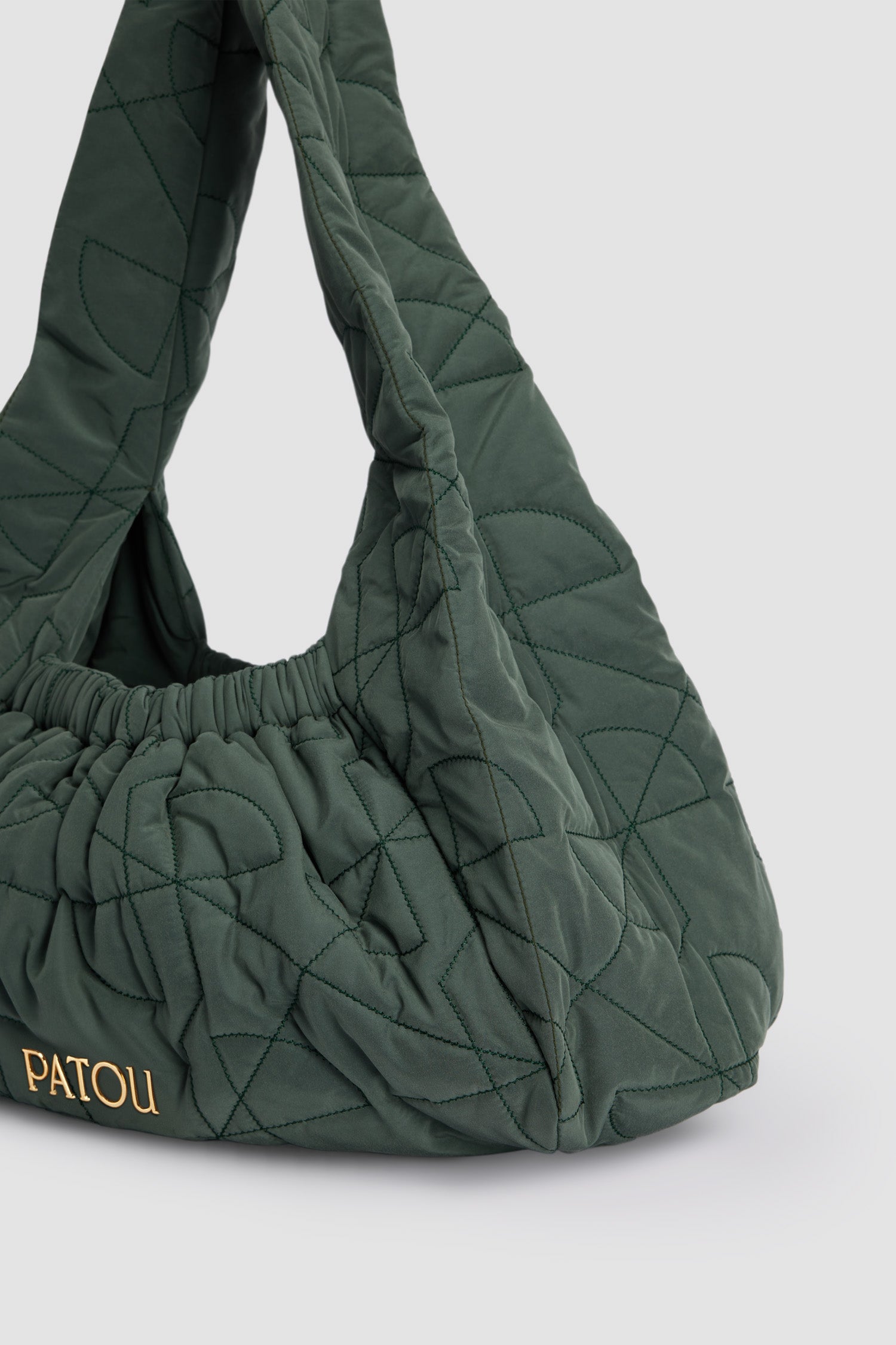 Patou Le Biscuit AC0550188754B sac vert nylon matelassé large