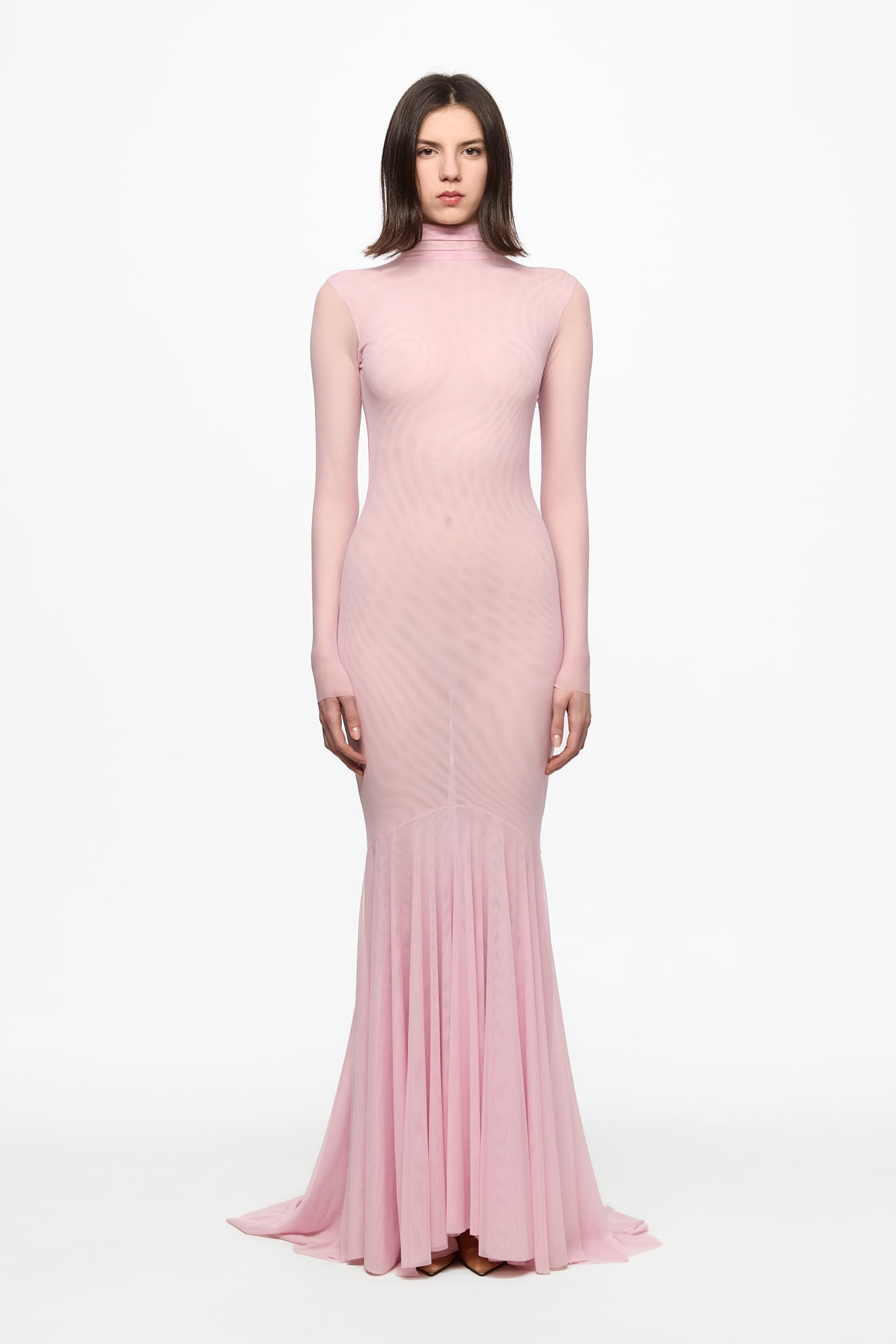 ATU Body Couture Pink Mesh Mermaid robe longue rose S