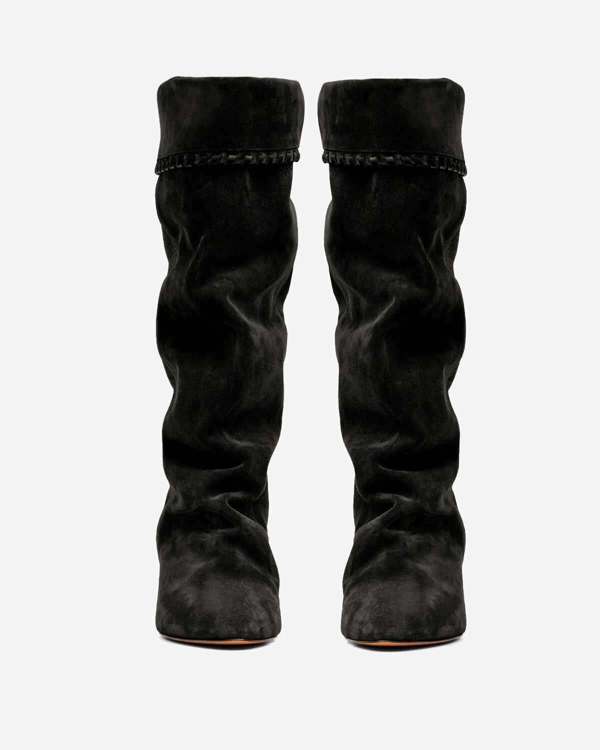 Isabel Marant Elita bottes cuir noir délavé talon 5,5 cm
