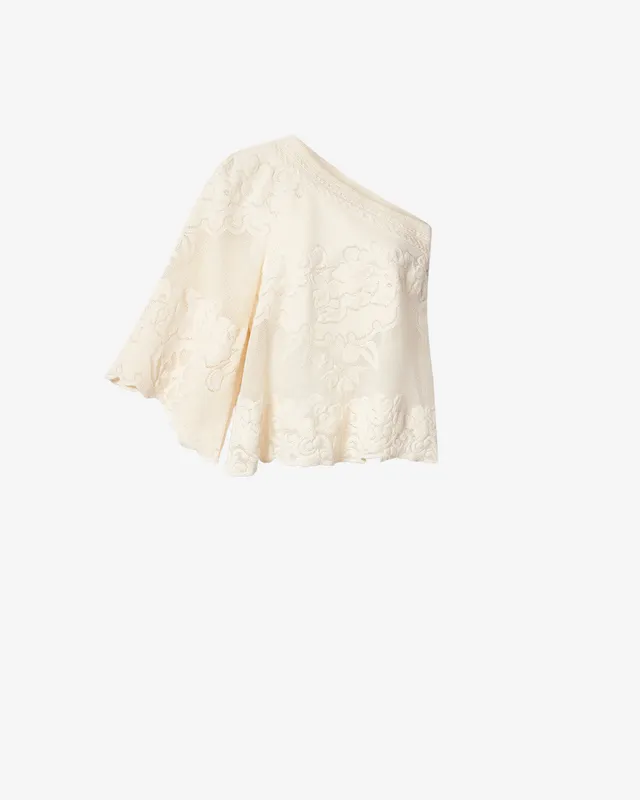 Isabel Marant Shilo top asymétrique écru guipure T1