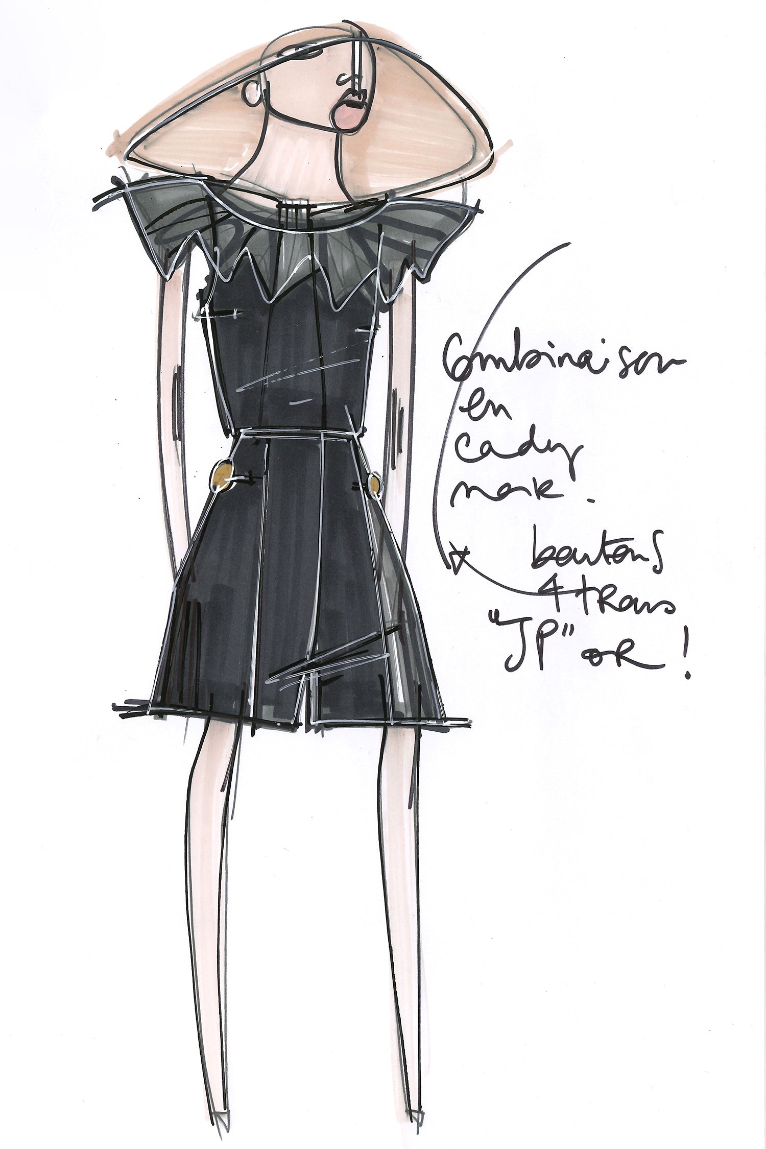 Patou JU002 A20JU0020012999B combinaison cady noir dos nu