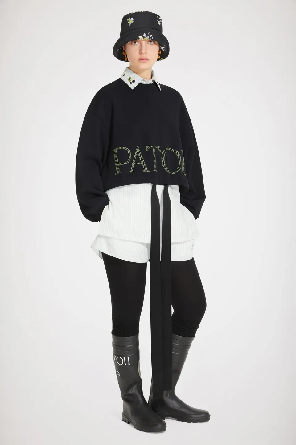 Patou H22JE0549995999B sweat court coton bio noir