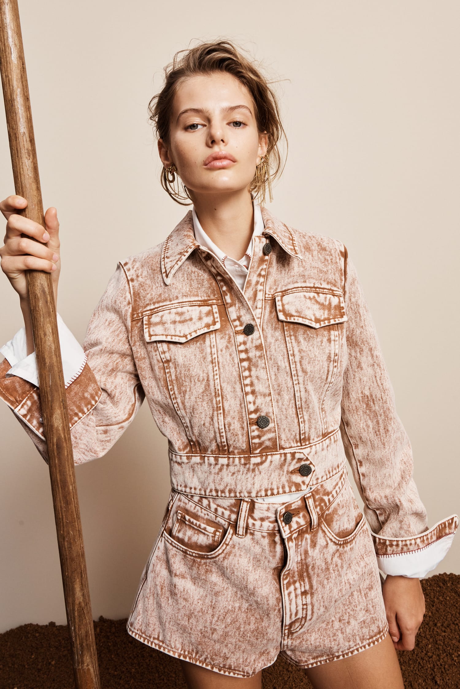 Alemaïs Spur Denim Jacket veste jean cropped coton