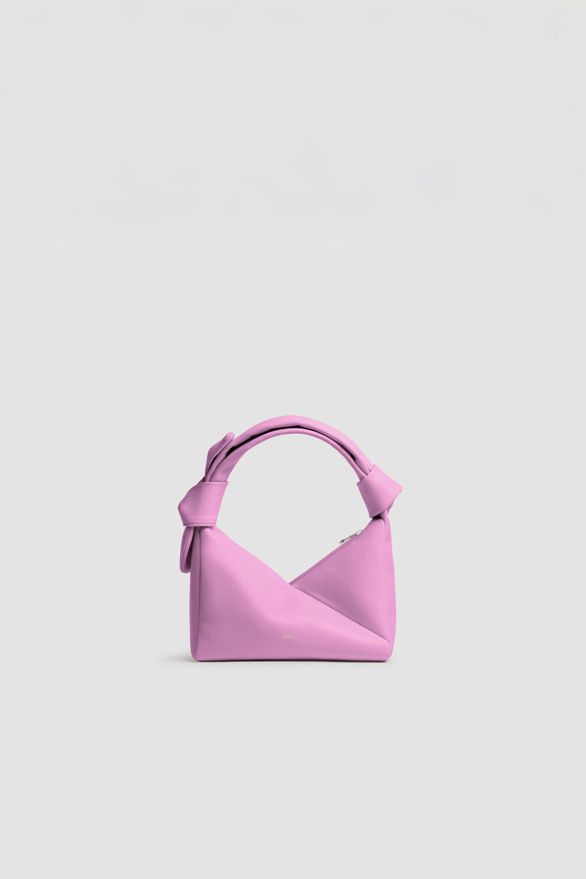 Patou BA029 sac cuir nappa rose candy triangle TU