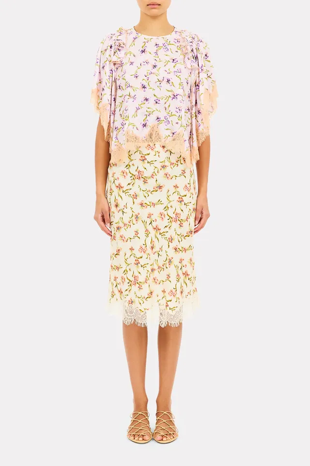 Ulla Johnson Vivi Haut Heliotrope en jacquard soie