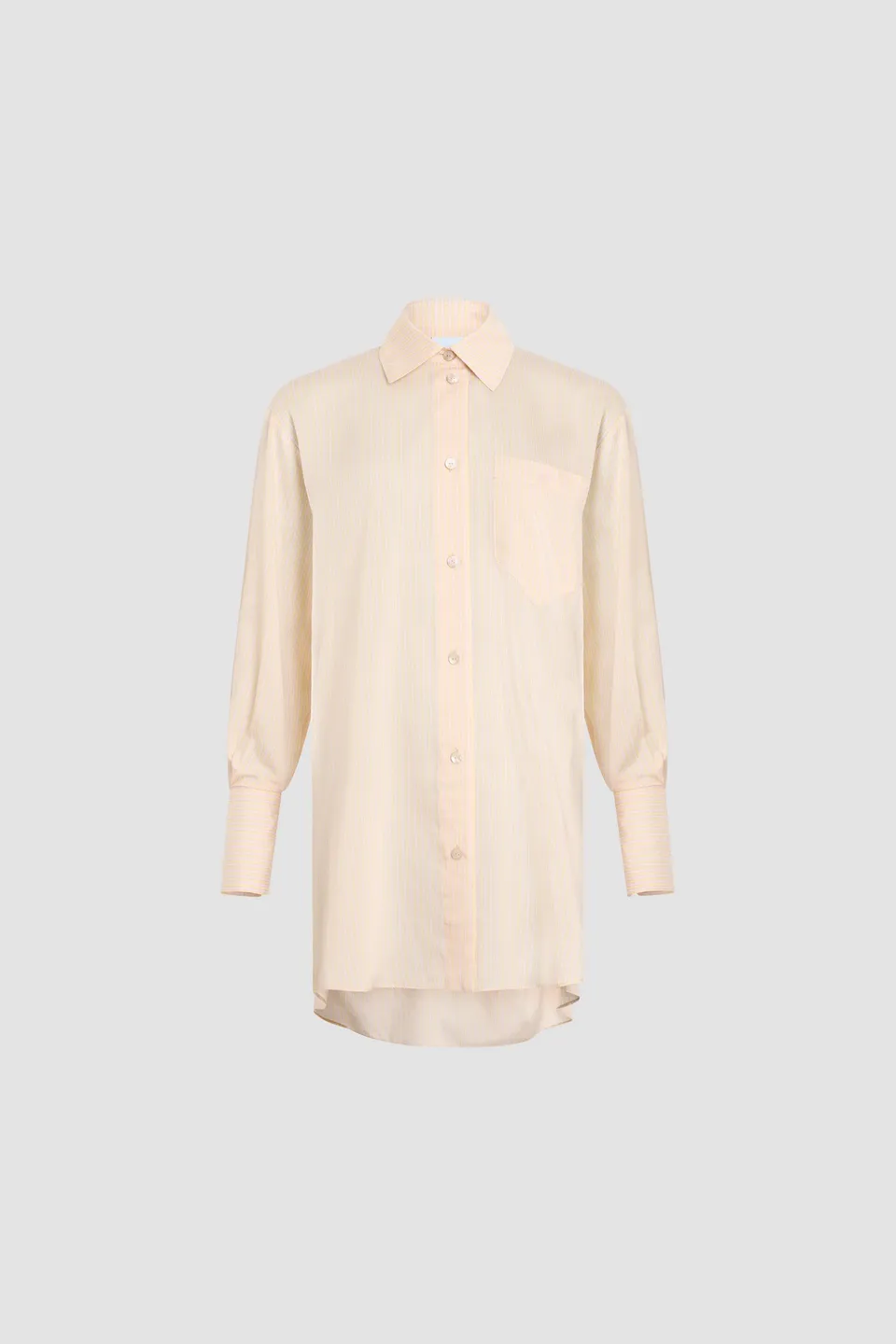 Patou BL057 chemise voile rayée beige oversize plage