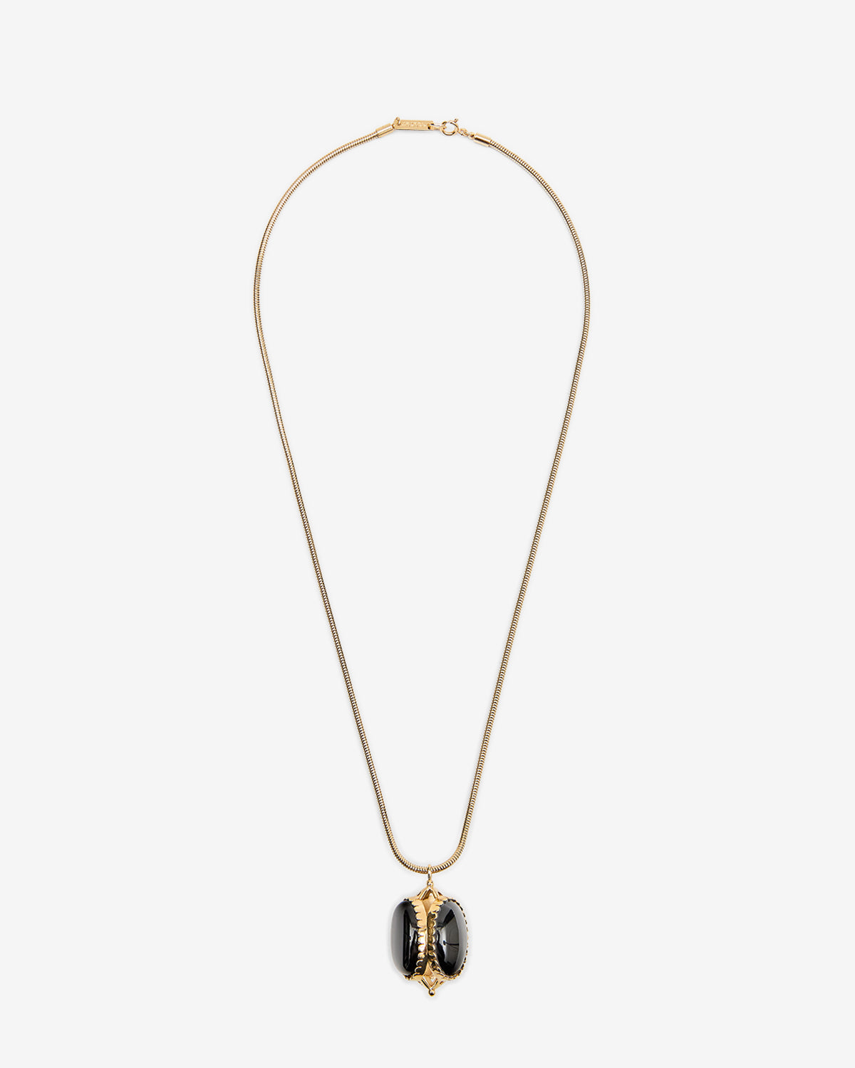 Isabel Marant Hanae sautoir noir pendentif agate