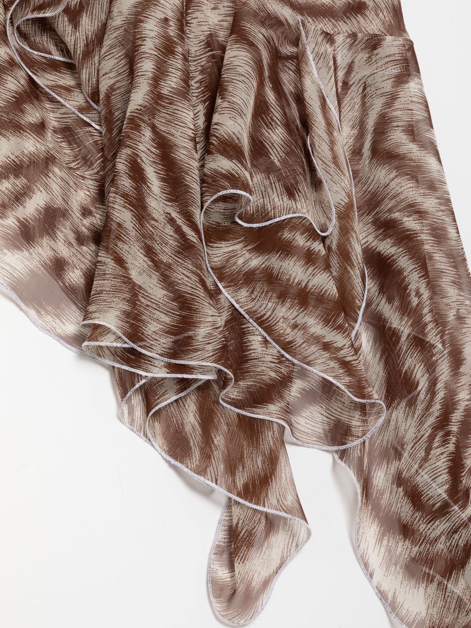 Ester Manas Brown Abstract jupe marron asymétrique mesh