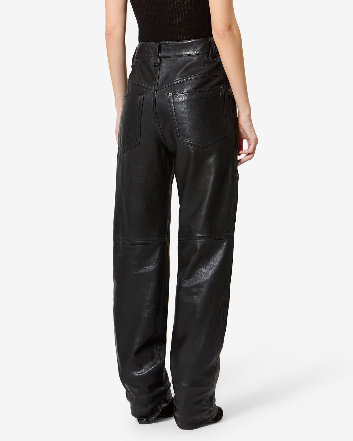 Isabel Marant Brinley pantalon cuir noir