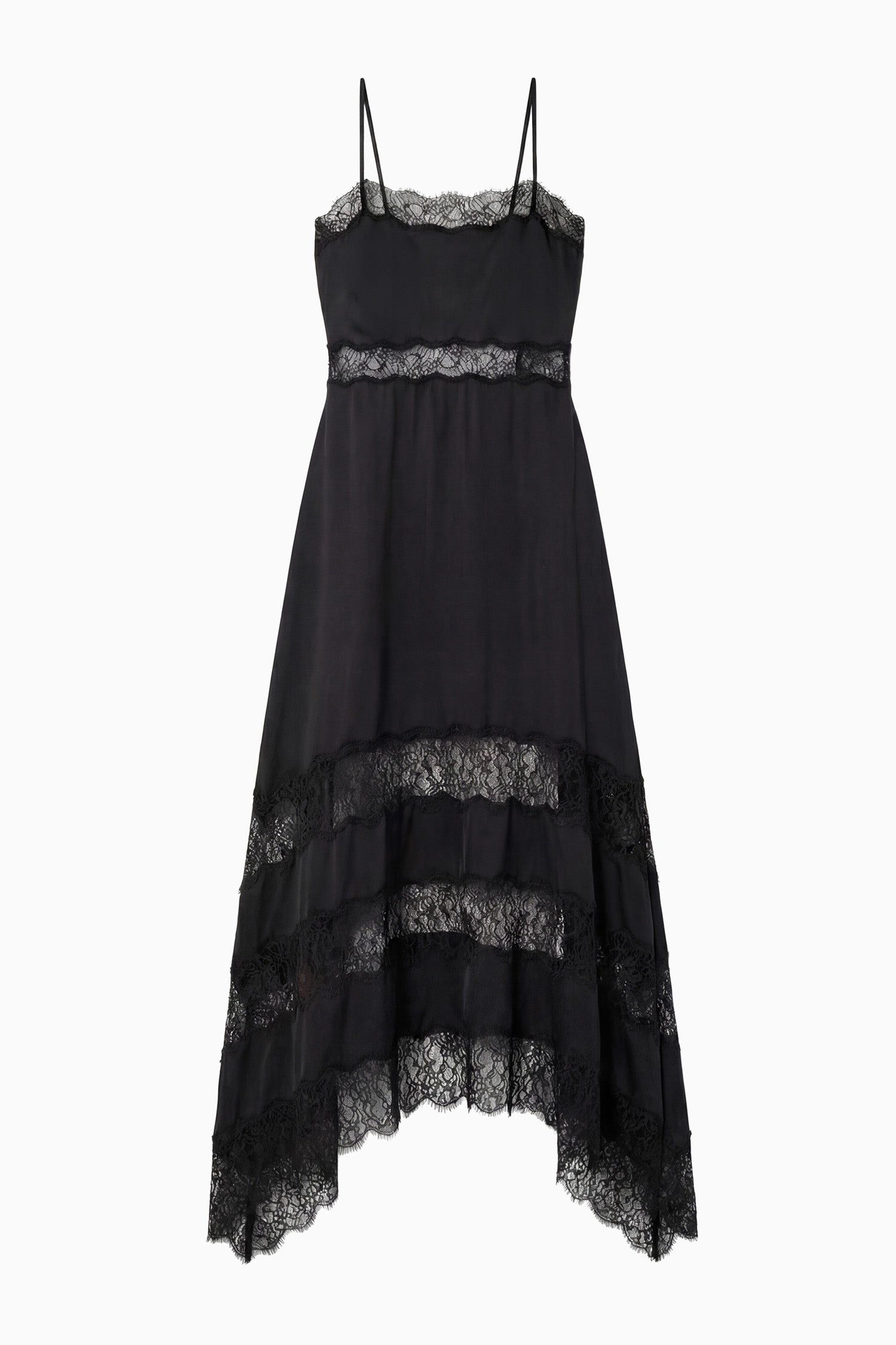 Ulla Johnson Coco Sleeveless Silk Dress robe Noir midi
