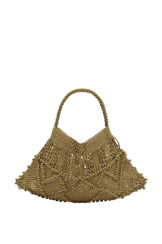 Alemäis Leather Macrame sac tote maxi cuir OS