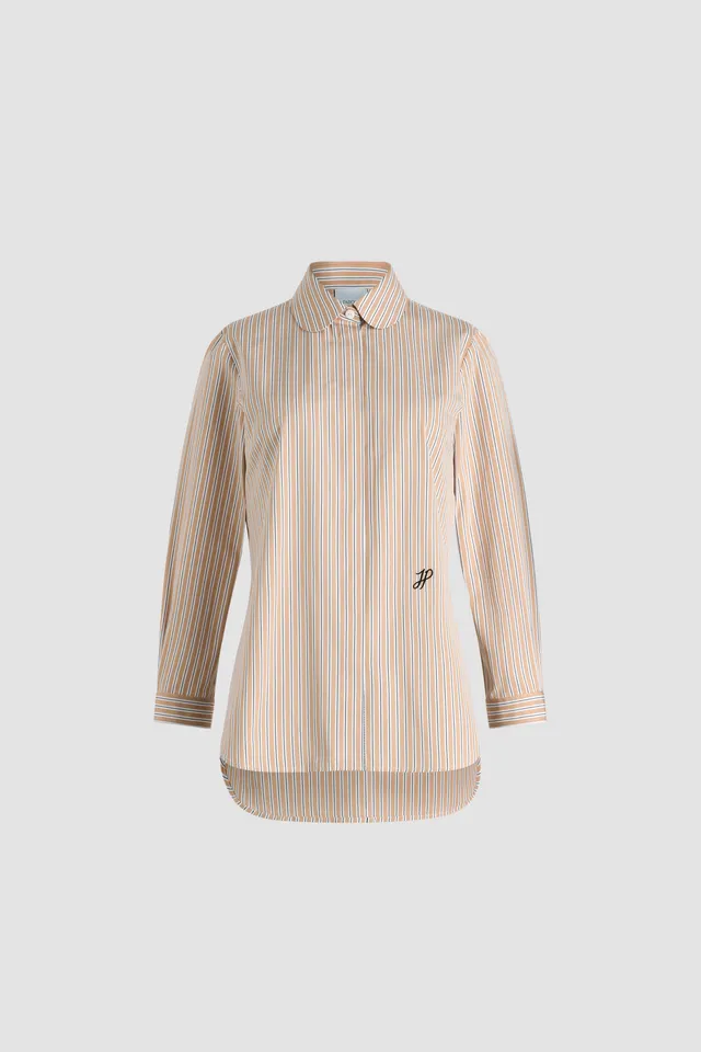 Patou BL039 Chemise Rayée Coton Bio Beige