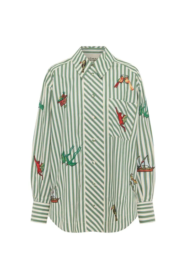 Alemäis Bisou chemise brodée coton bio rayée