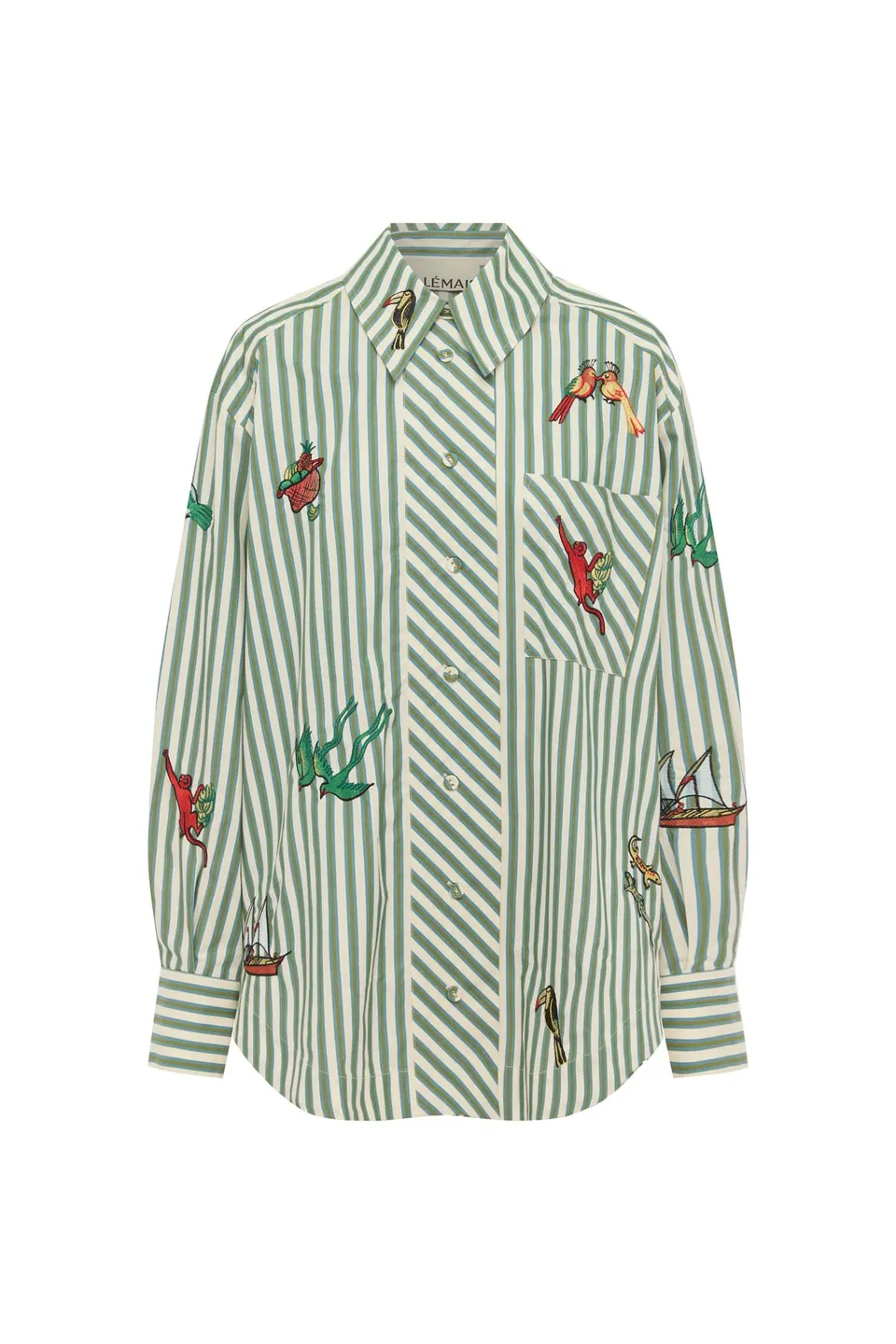 Alemäis Bisou chemise brodée coton bio rayée