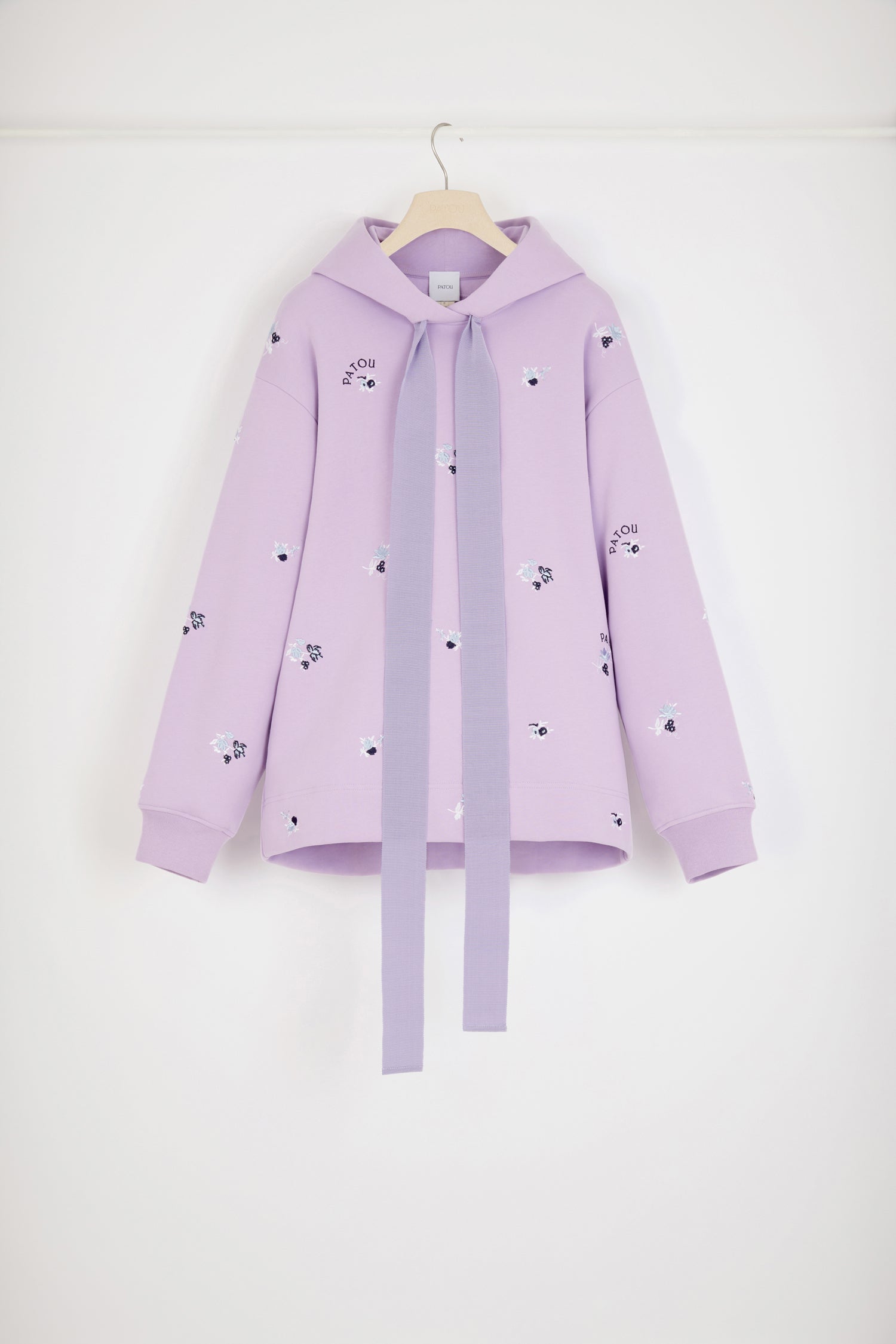 Patou sweat hoodie coton bio lilas brodé oversize