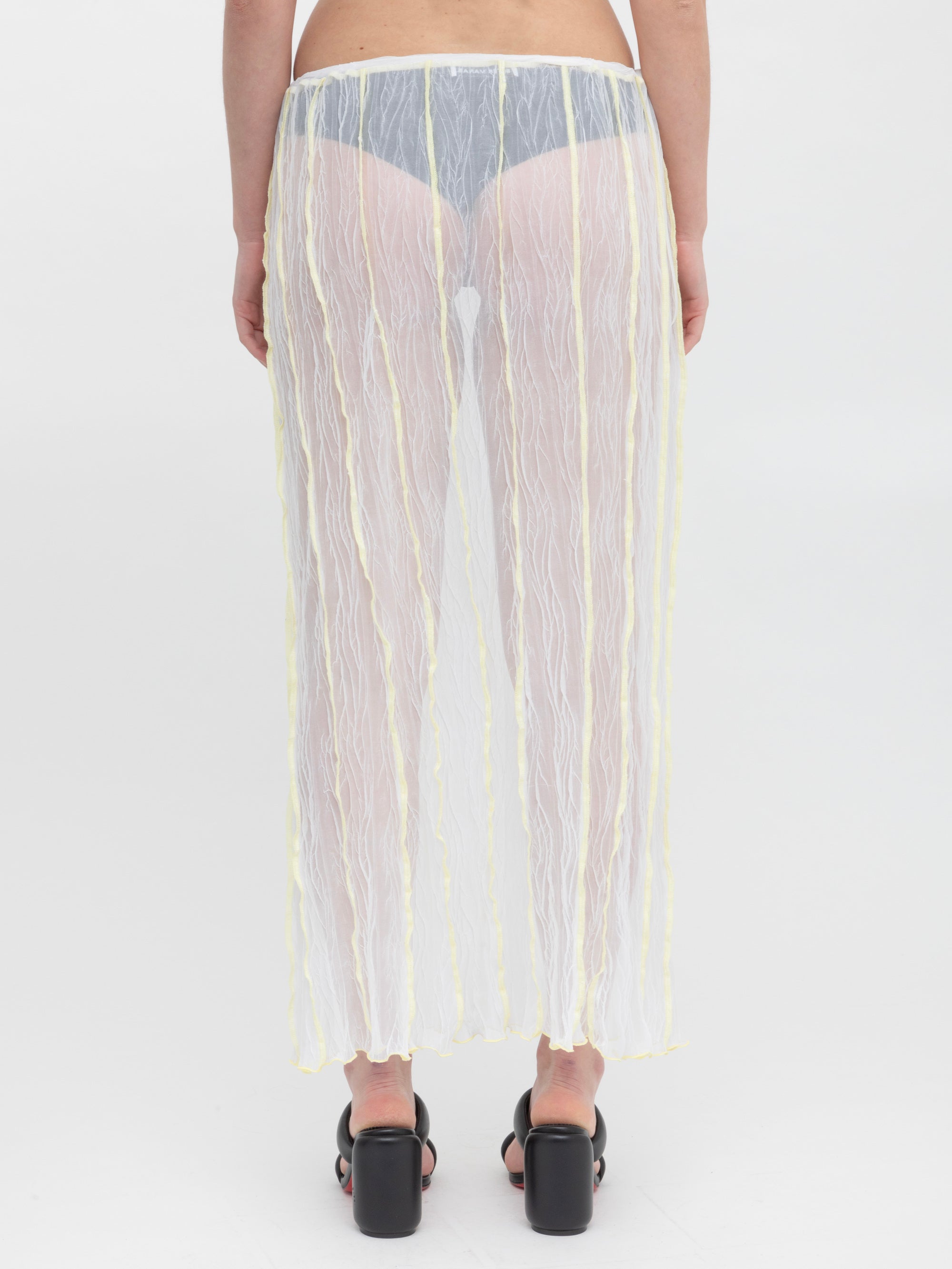 Ester Manas Crumpled jupe longue blanche mesh