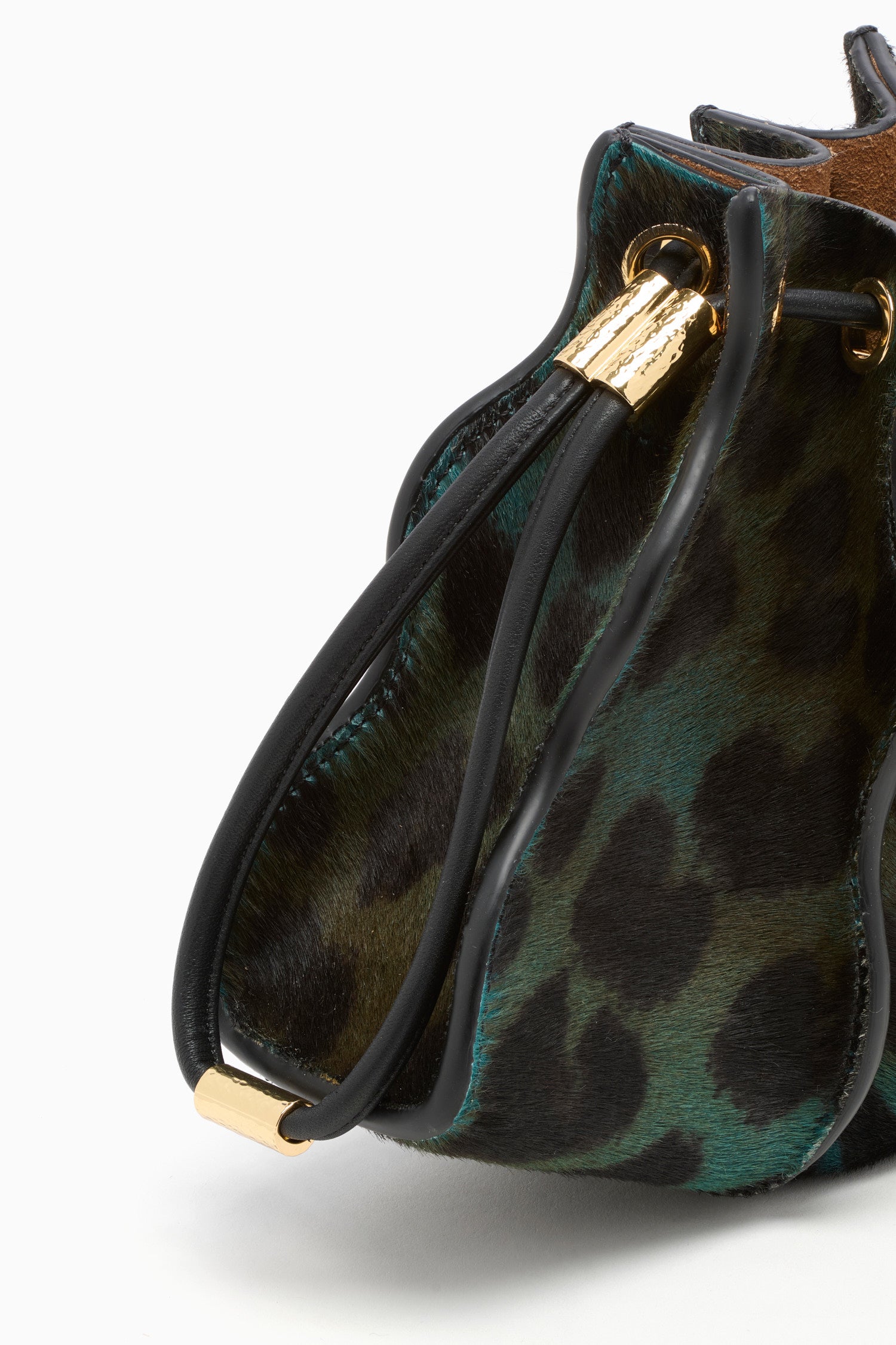 Ulla Johnson Adria sac bandoulière cuir léopard émeraude