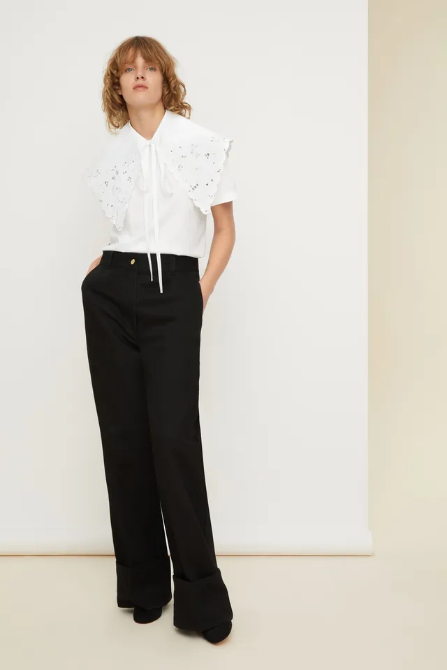 Patou JE008 tee coton bio col blanc