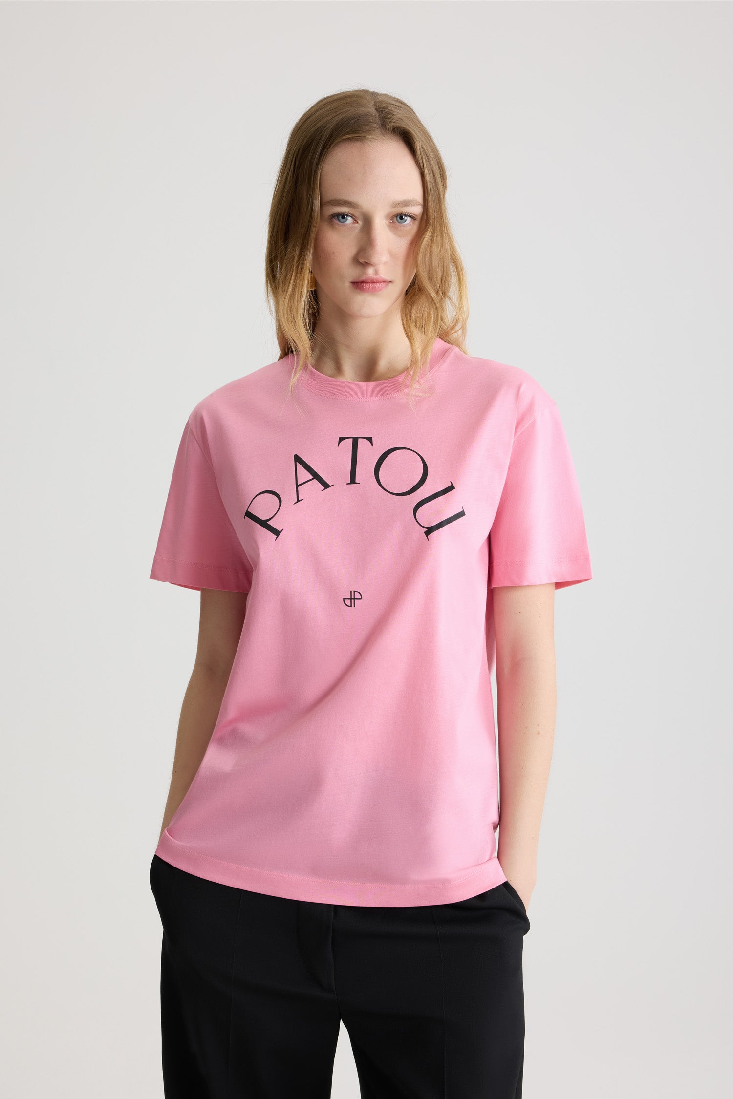 Patou JE136 t-shirt coton bio logo Pink Pearl