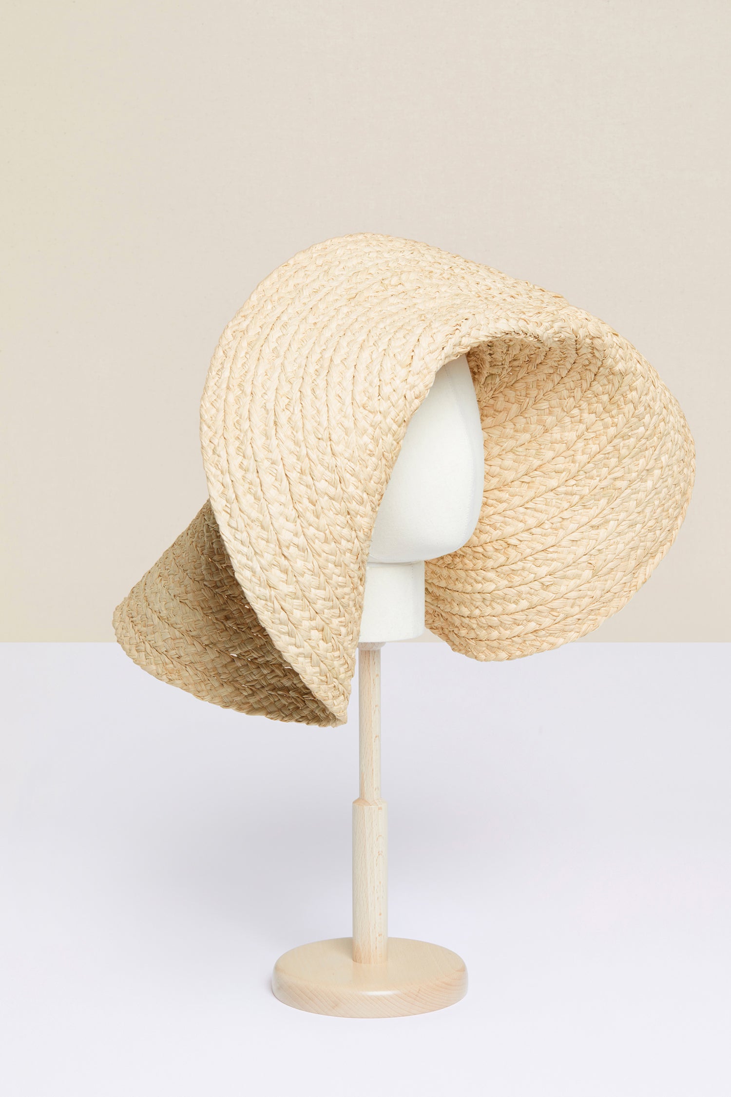 Patou AC007 chapeau capeline crème tissé taille unique