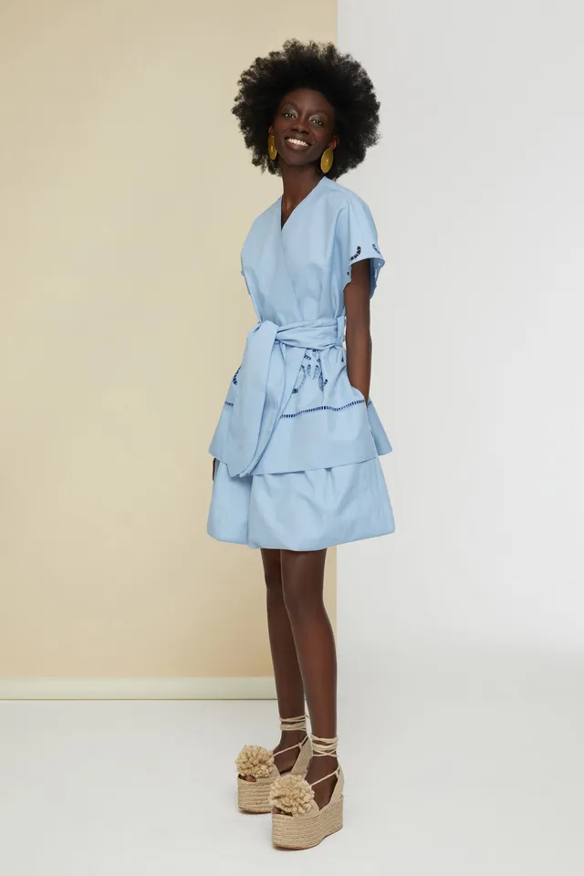 Patou E20SK0140044603B jupe coton Blueberry boule