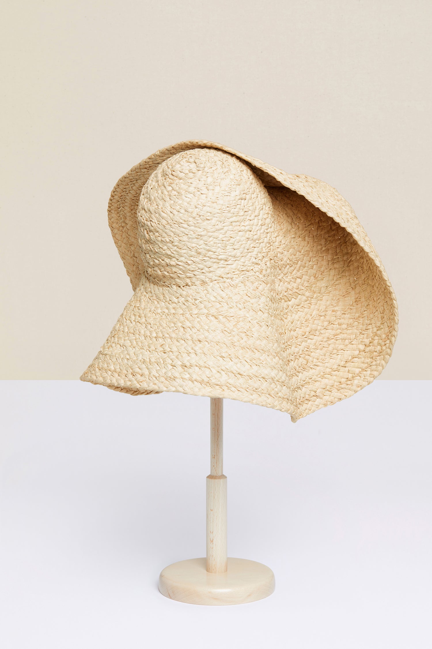 Patou AC007 chapeau capeline crème tissé taille unique
