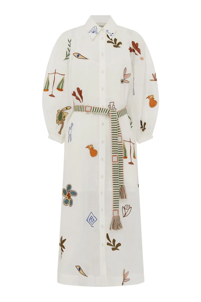 Alemäis Mina Embroidered Shirtdress robe chemise brodée