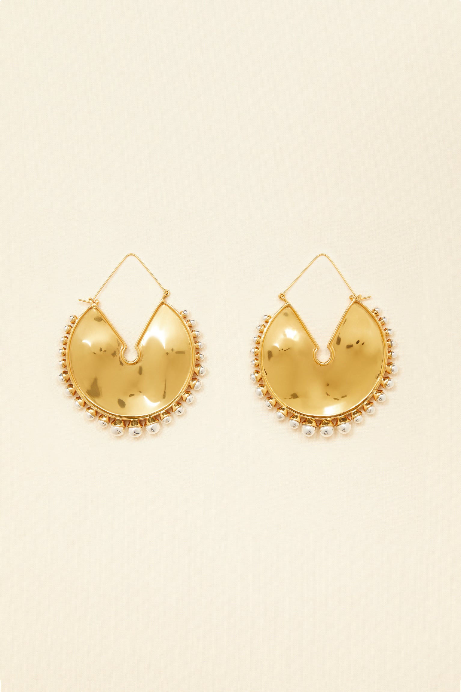 Patou JW006 boucles oreilles laiton perles doré