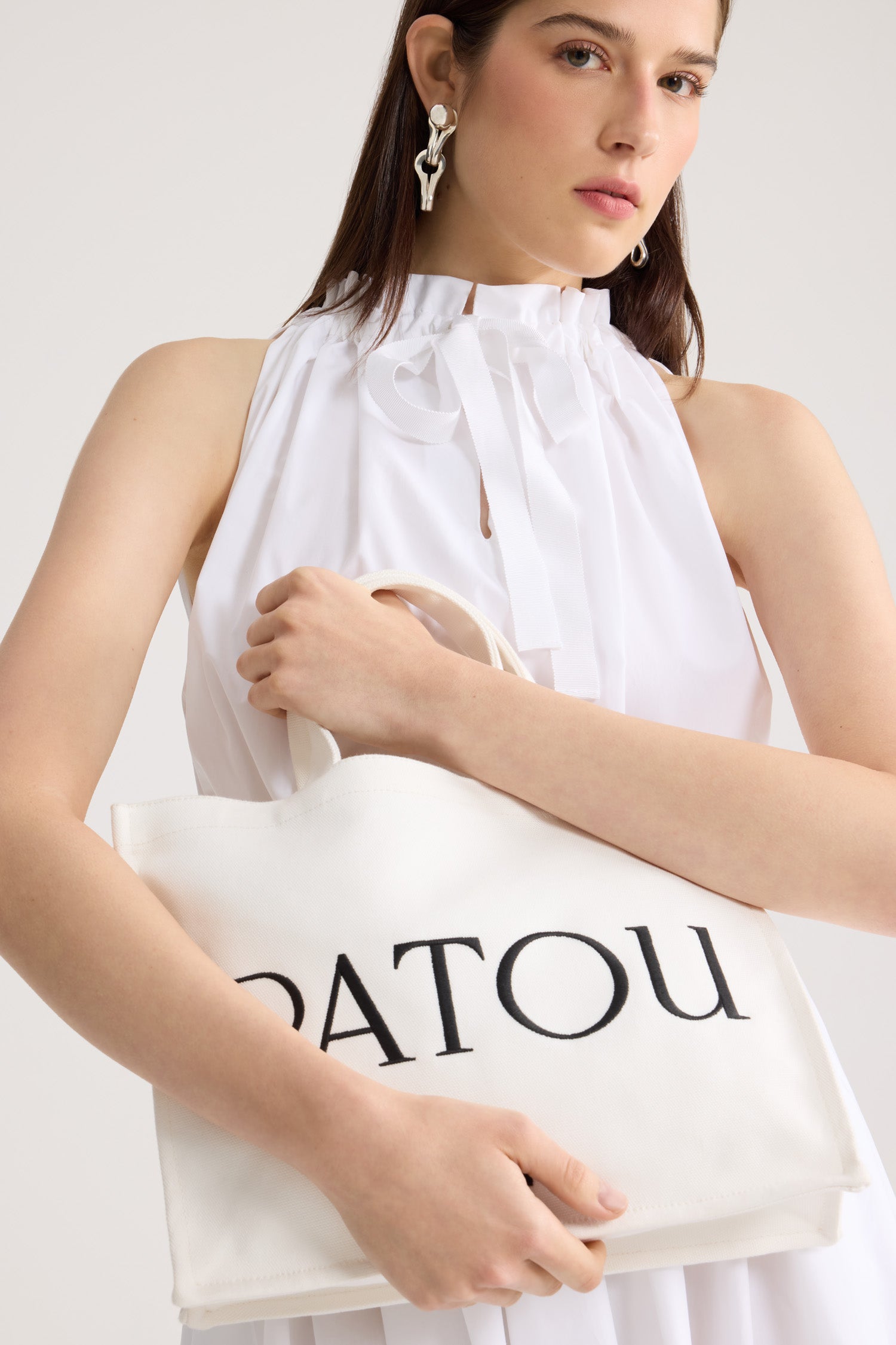 Patou Bags AC0880076001W tote bag toile blanche TU