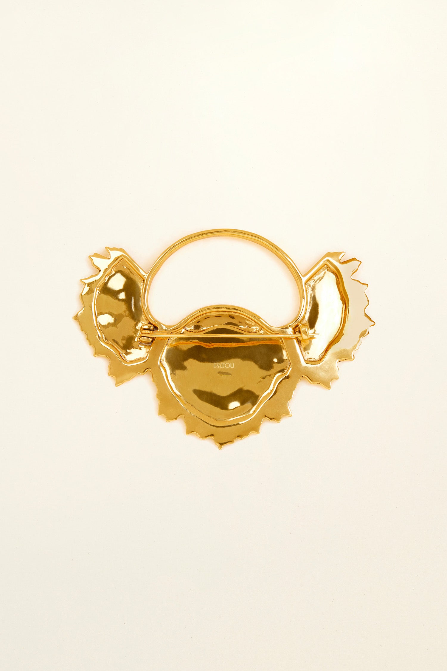 Patou broche soleil JW023 laiton doré asymétrique TU