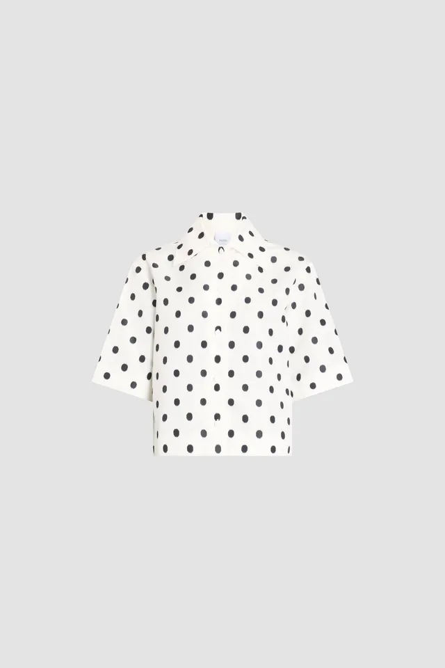 Patou BL059 blouse faille pois Cloud Dancer 34-44