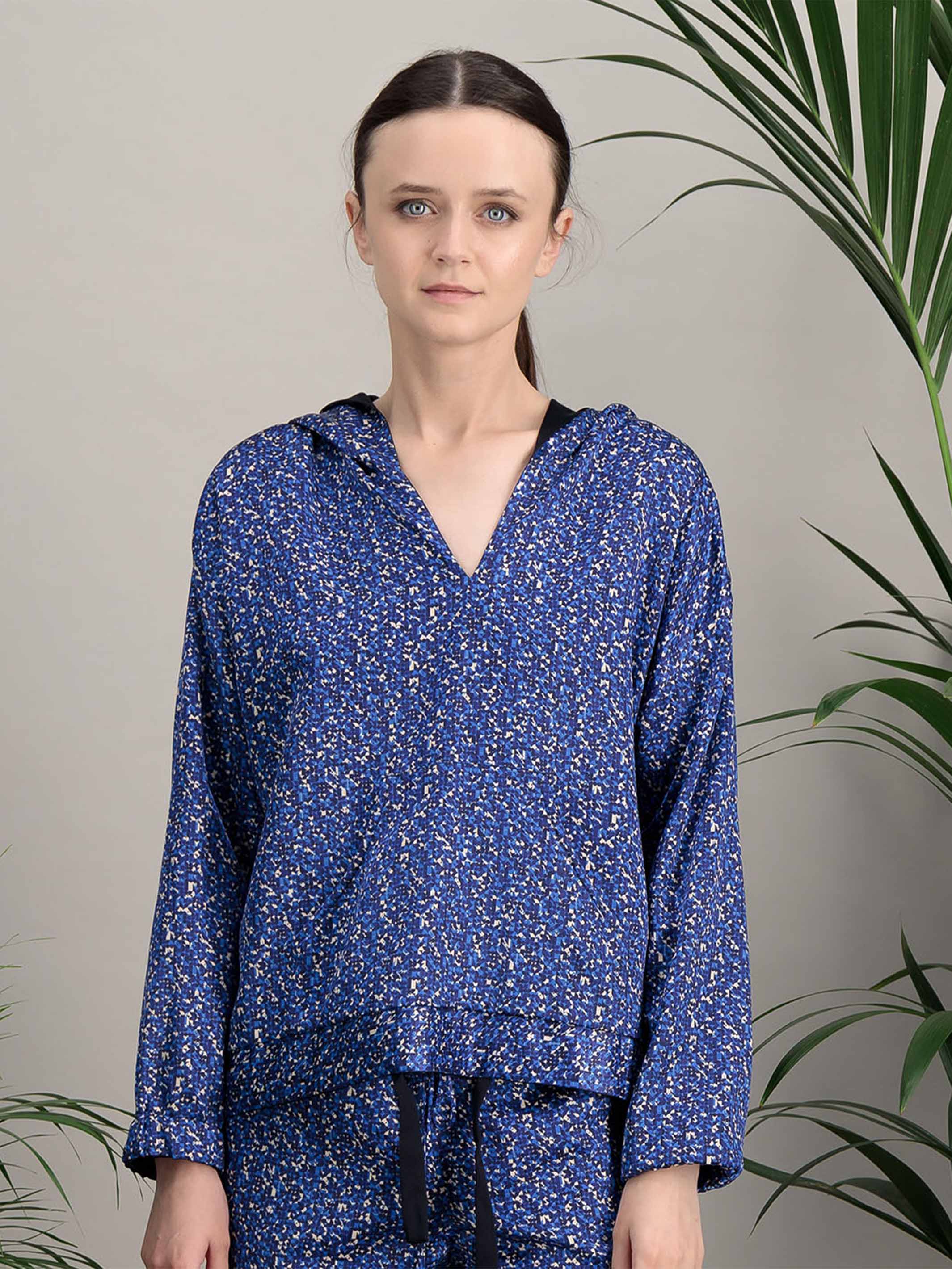 Anahide Saint André Nomade sweat soie capuche taupe rose