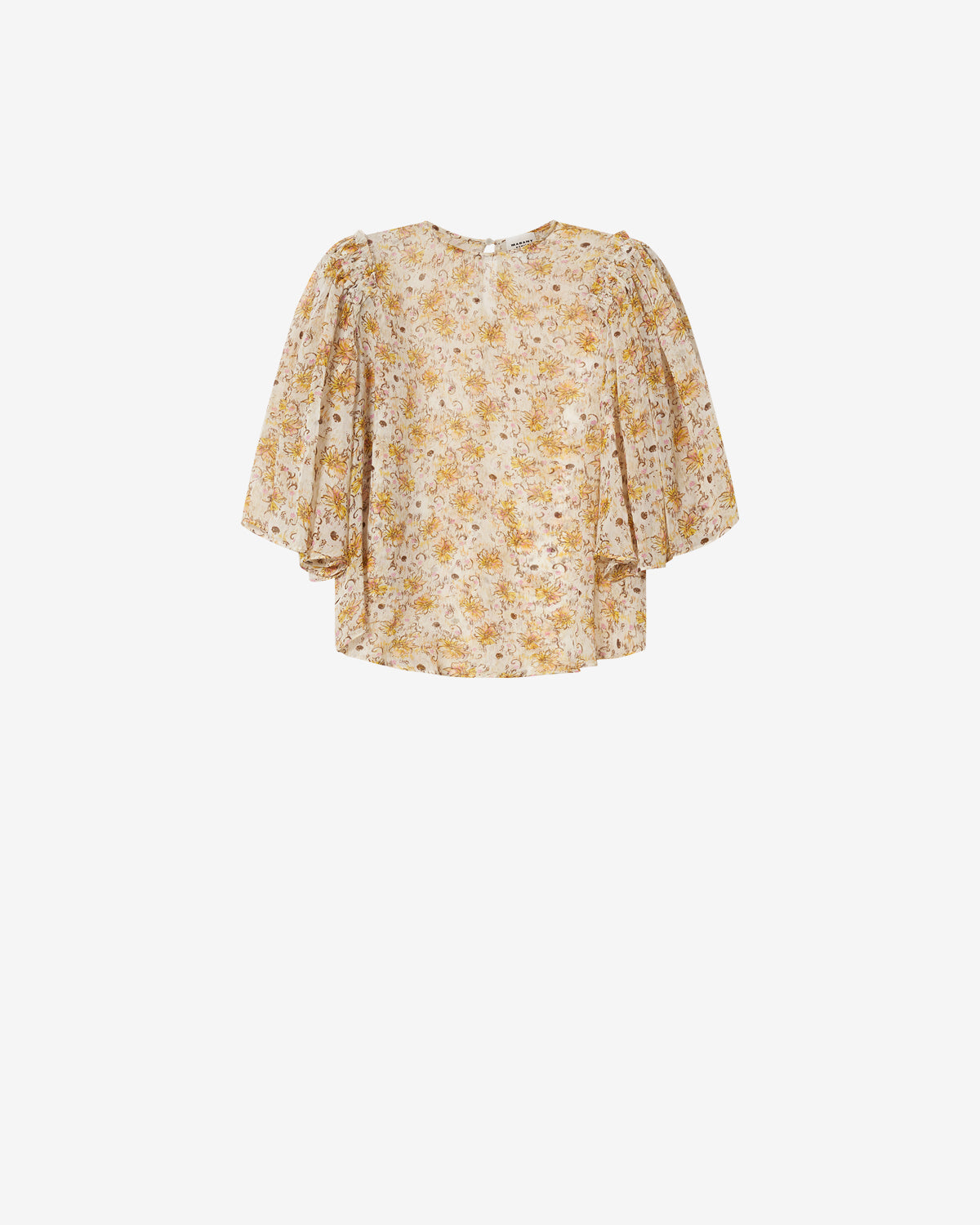 Isabel Marant Floma top mousseline jaune-écru