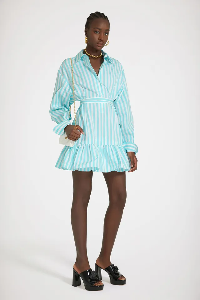Patou DR136 P24DR13601685058 robe chemise verte rayures