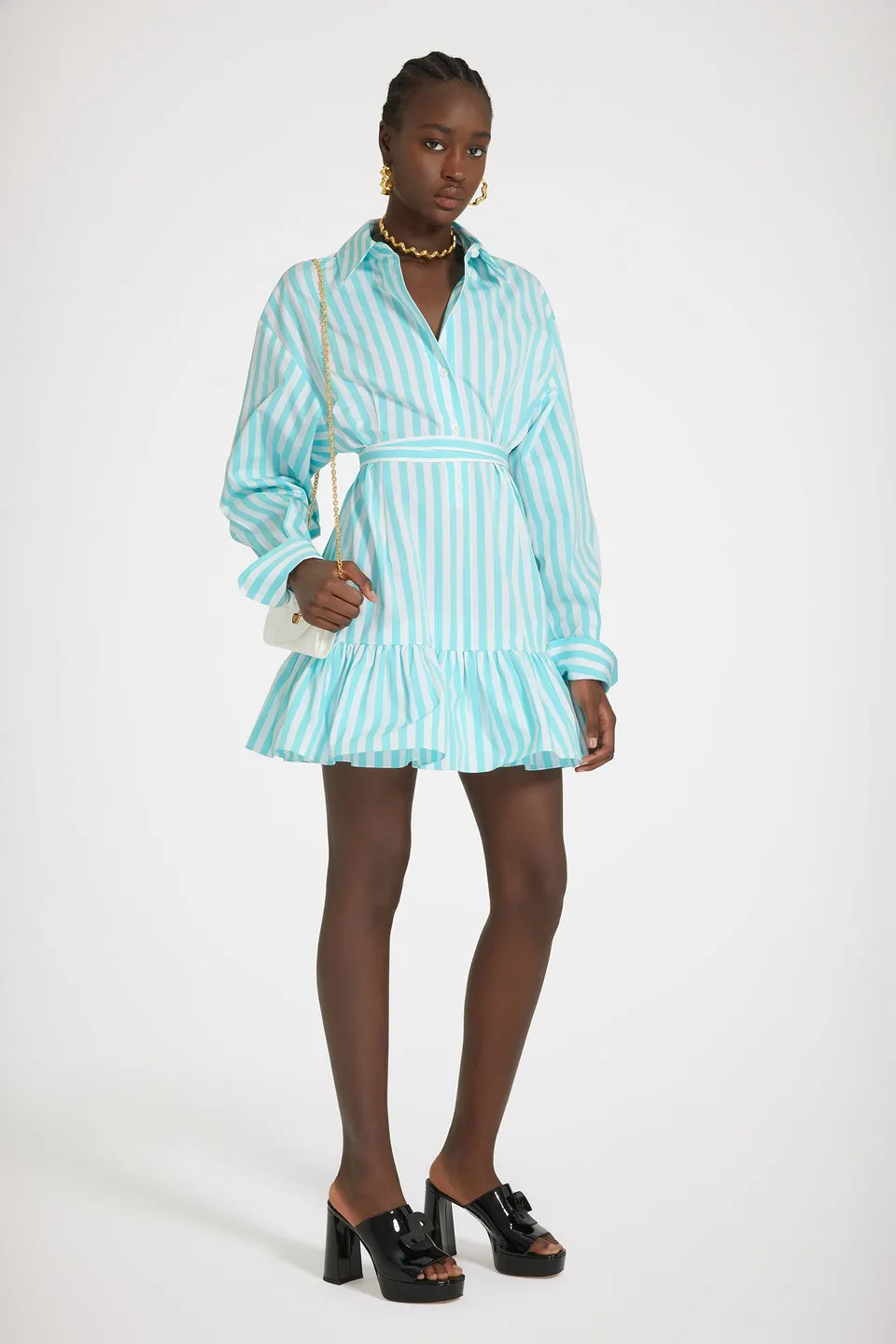 Patou DR136 P24DR13601685058 robe chemise verte rayures