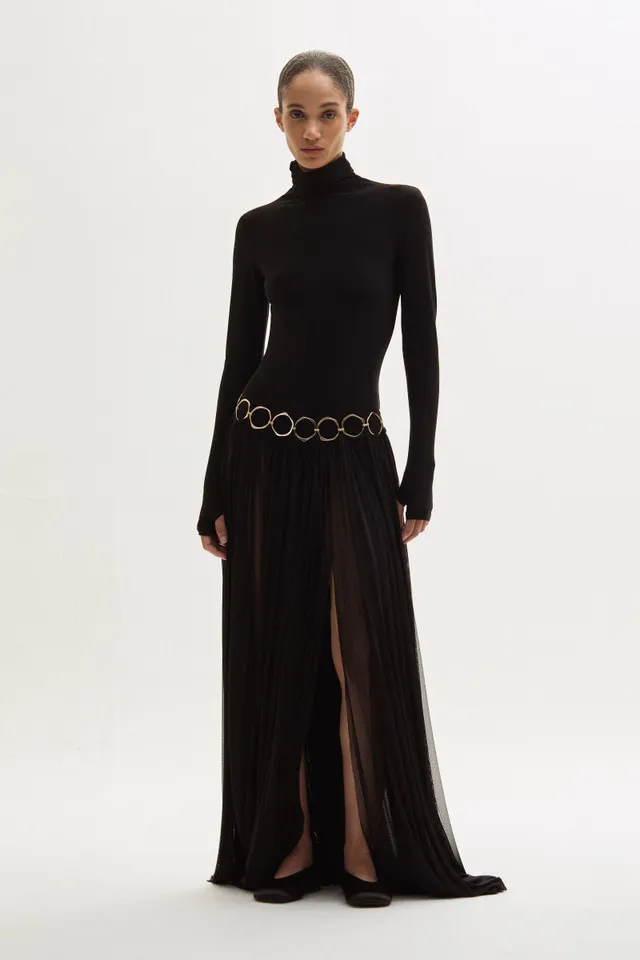 ATU Body Couture Skirts jupe tulle plissée chaîne taille S/M