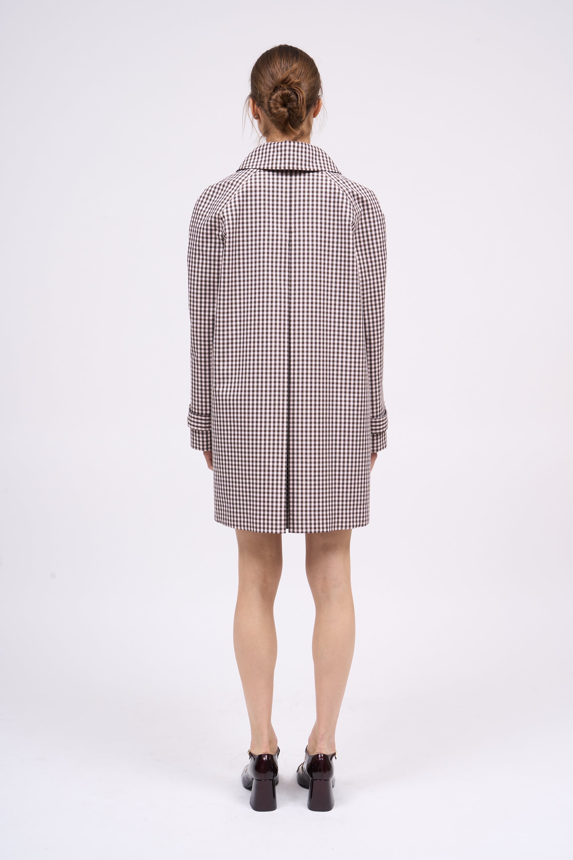 Paul & Joe Harvey manteau popeline vichy Brown and baby pink