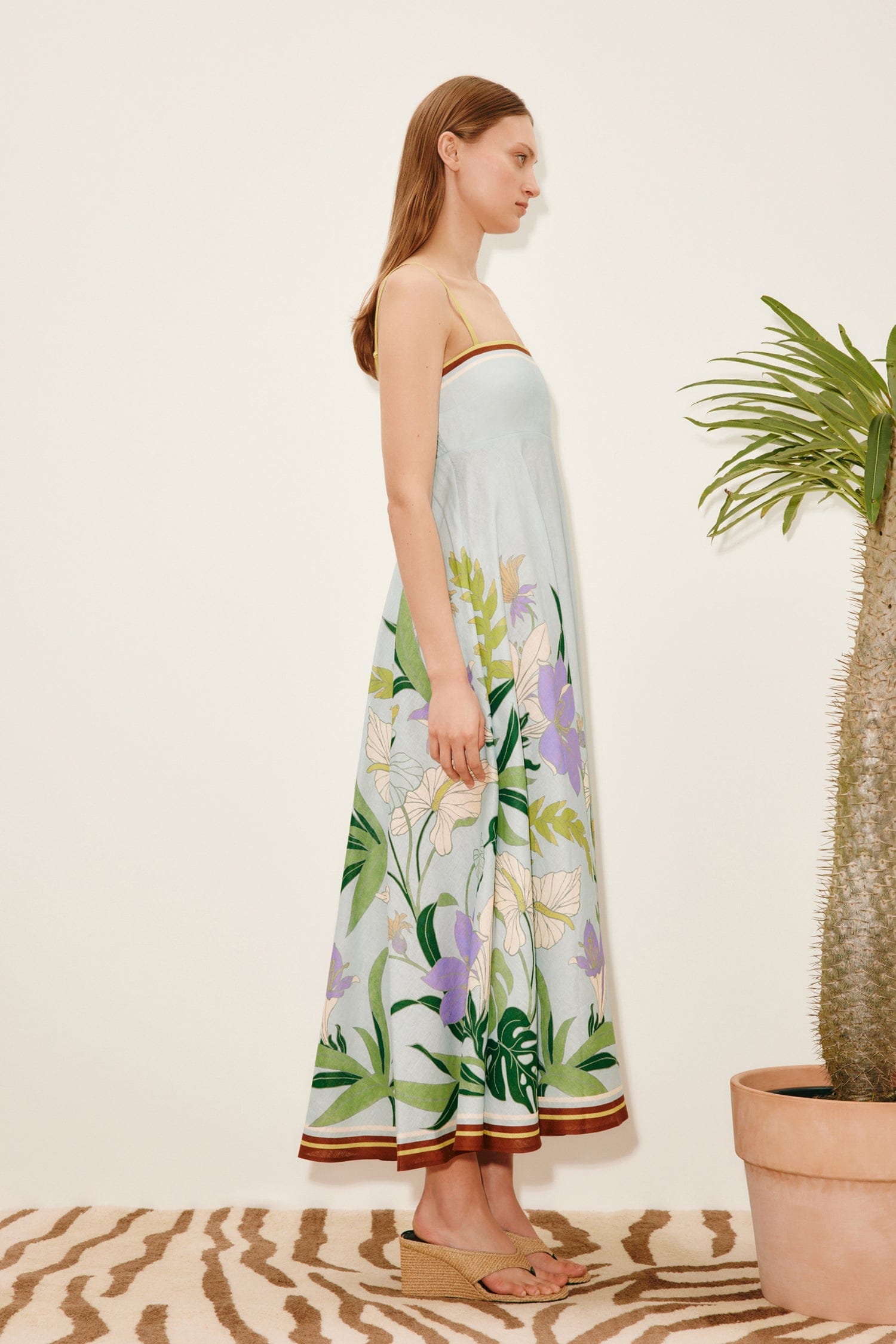 Alemäis Alfie robe midi lin bretelles poches